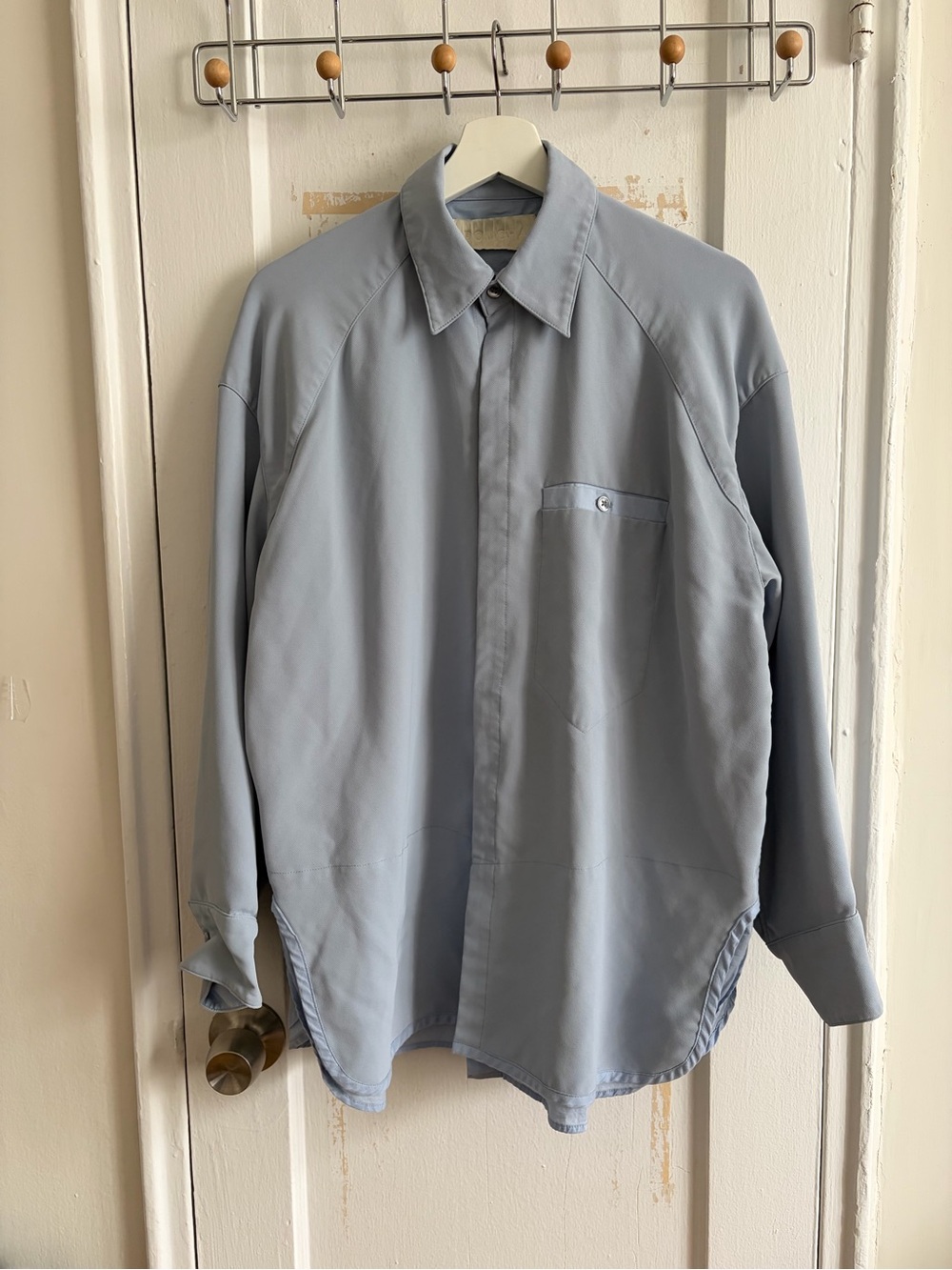 Roucha Blue Women's Button-Down Shirt with Chest Pocket